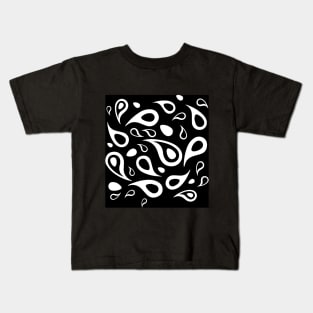 Black and white paisley pattern Kids T-Shirt